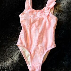 Cat & Jack Pink Striped Kids Swim One Piece